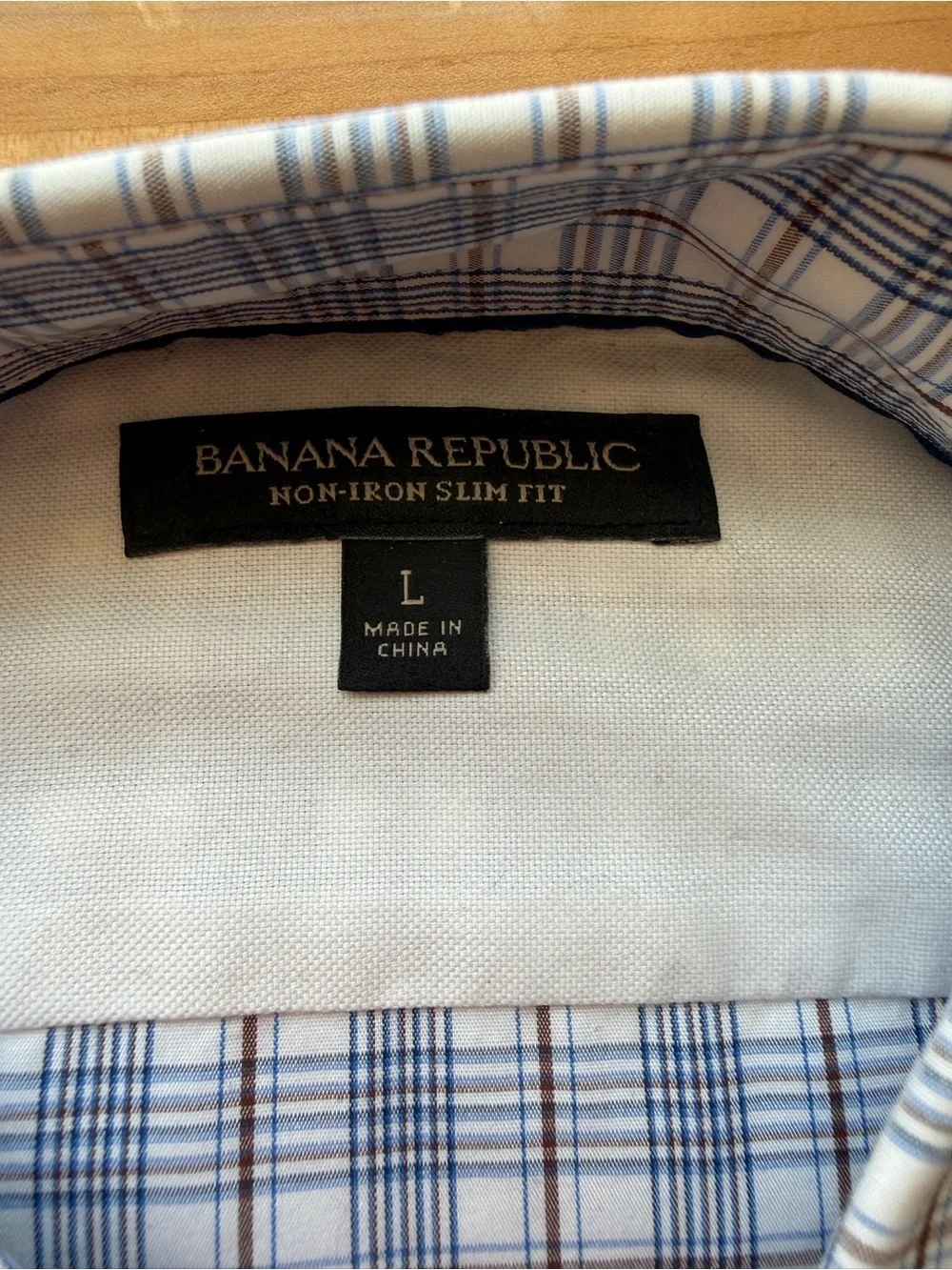 Banana Republic Plaid Non Iron Slim Fit Dress Shirt